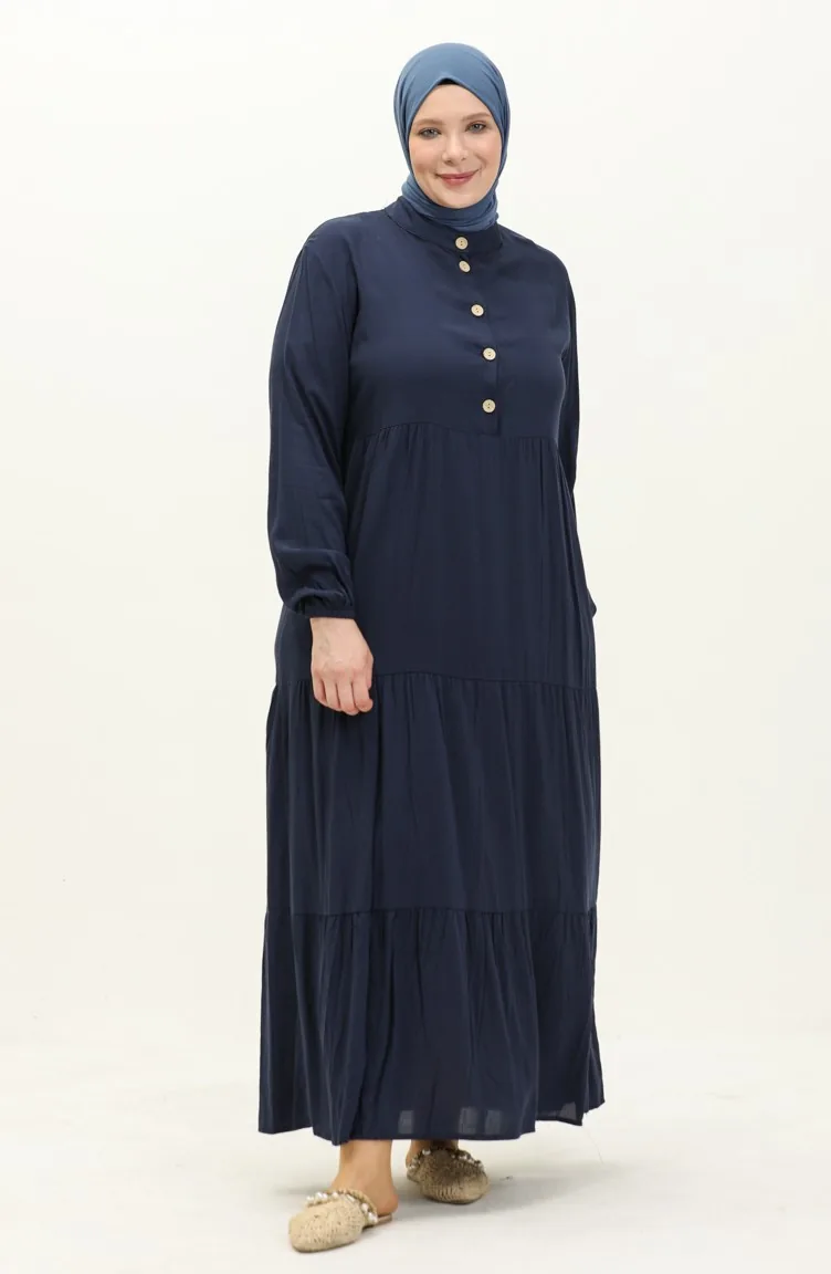 Robe Viscose Grande Taille 4068-04 Bleu Marine 4068-04