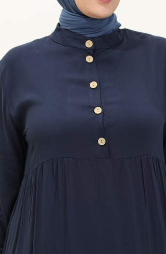 Large Size Viscose Dress 4068-04 Navy Blue 4068-04