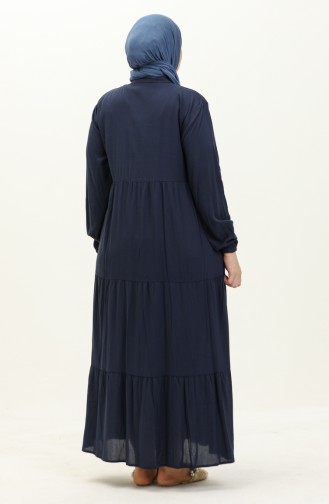 Large Size Viscose Dress 4068-04 Navy Blue 4068-04