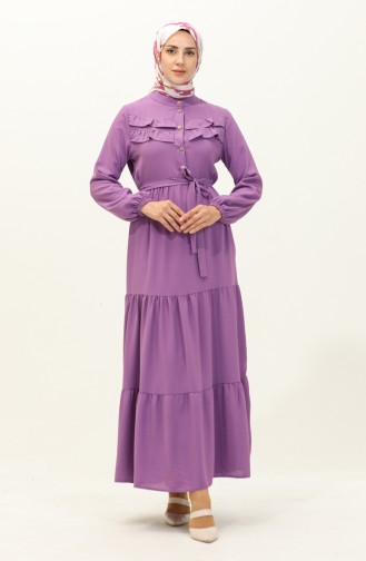 Aerobin Fabric Belted Dress 1004-01 Lilac 1004-01