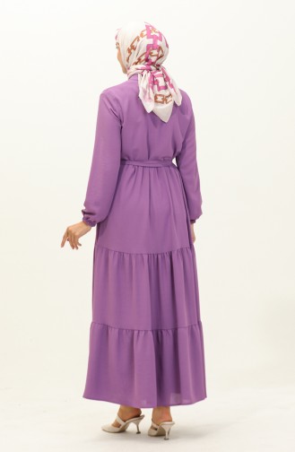 Aerobin Fabric Belted Dress 1004-01 Lilac 1004-01