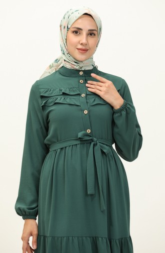 Robe à Ceinture Tissu Aerobin 1004-05 Vert emeraude 1004-05