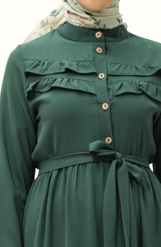 Robe à Ceinture Tissu Aerobin 1004-05 Vert emeraude 1004-05