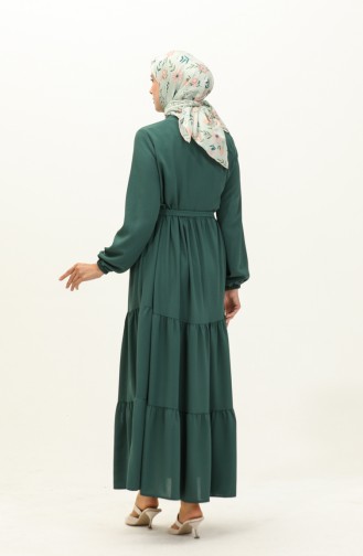 Robe à Ceinture Tissu Aerobin 1004-05 Vert emeraude 1004-05