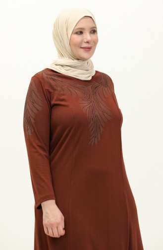 Tobacco Brown İslamitische Jurk 4946-01