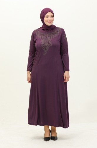 Robe Imprimée Pierre Grande Taille 4946-03 Pourpre 4946-03