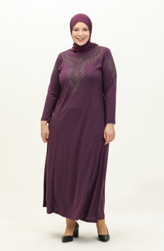 Robe Imprimée Pierre Grande Taille 4946-03 Pourpre 4946-03