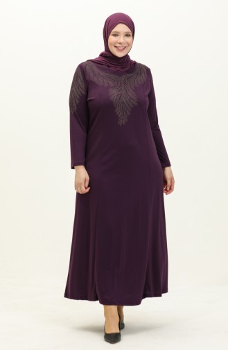 Robe Imprimée Pierre Grande Taille 4946-05 Plum 4946-05