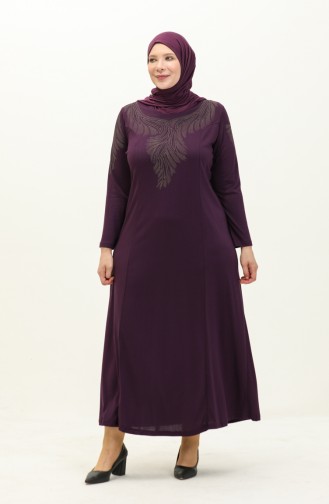 Robe Imprimée Pierre Grande Taille 4946-05 Plum 4946-05