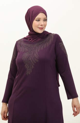 Robe Imprimée Pierre Grande Taille 4946-05 Plum 4946-05