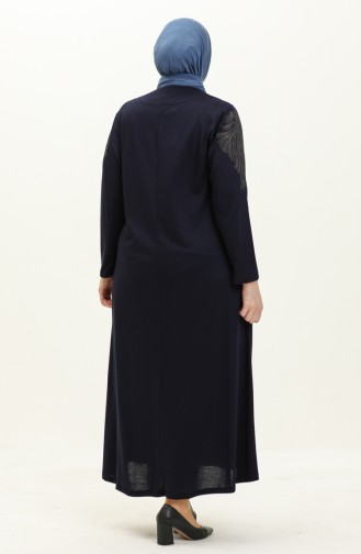 Bedrucktes Kleid aus Stein 4946-06 Marineblau 4946-06