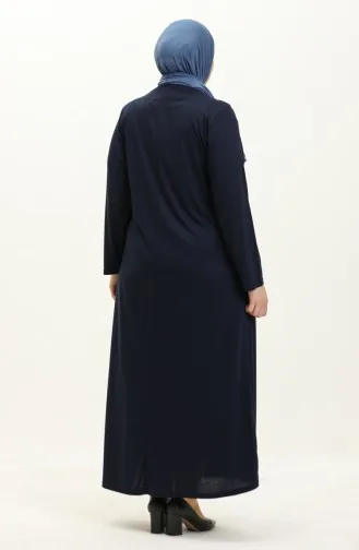Besticktes Kleid in Übergröße 4950-02 Marineblau 4950-02