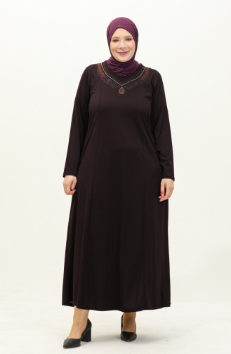 Robe Brodée Grande Taille 4950-03 Plum 4950-03