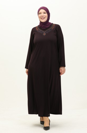 Robe Brodée Grande Taille 4950-03 Plum 4950-03