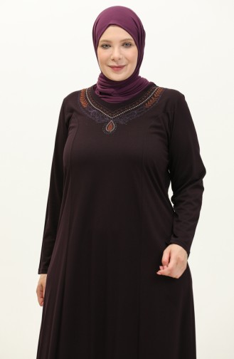 Robe Brodée Grande Taille 4950-03 Plum 4950-03