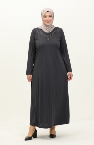 Besticktes Kleid in Übergröße 4950-05 Grau 4950-05