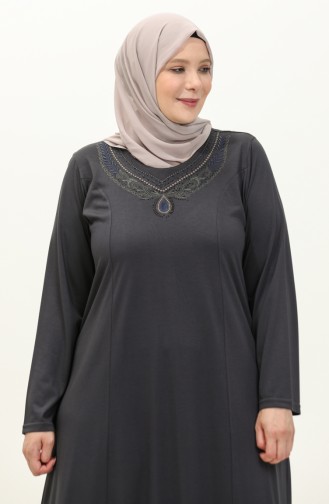 Besticktes Kleid in Übergröße 4950-05 Grau 4950-05