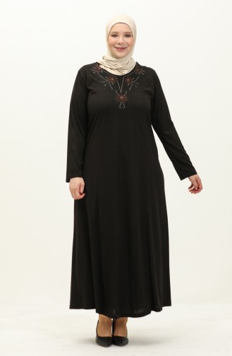 Plus Size Embroidered Dress 4952-01 Black 4952-01