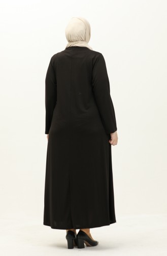 فستان مطرز مقاس كبير  4952-01 أسود 4952-01