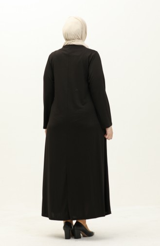 Besticktes Kleid in Übergröße 4952-01 Schwarz 4952-01