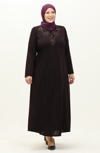 Robe Brodée Grande Taille 4952-03 Plum 4952-03