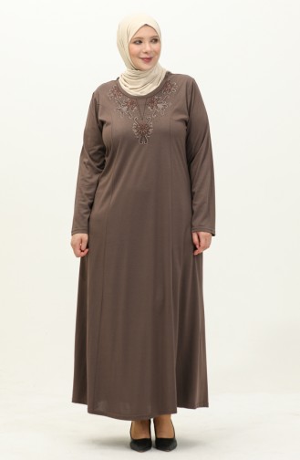 Plus Size Embroidered Dress 4952-05 Mink 4952-05