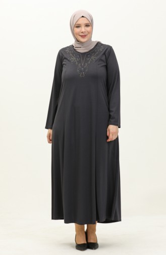 Robe Brodée Grande Taille 4952-06 Gris 4952-06