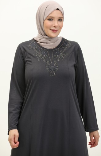 Besticktes Kleid in Übergröße 4952-06 Grau 4952-06