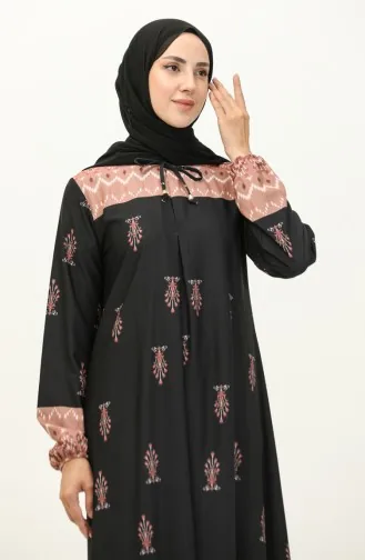 Robe Imprimée Numérique 1112-01 Noir Vison 1112-01