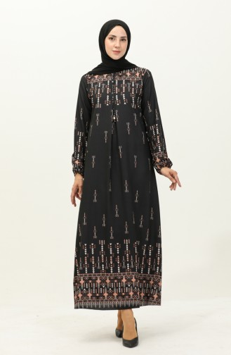 Digital bedrucktes Kleid 1113-01 Schwarz 1113-01