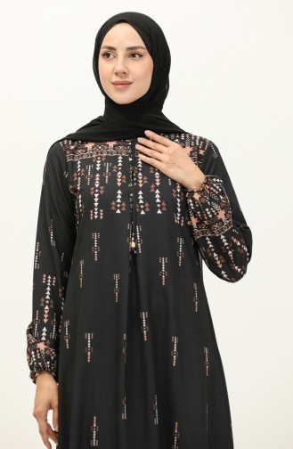 Digital bedrucktes Kleid 1113-01 Schwarz 1113-01