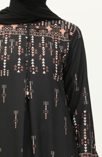Digital bedrucktes Kleid 1113-01 Schwarz 1113-01