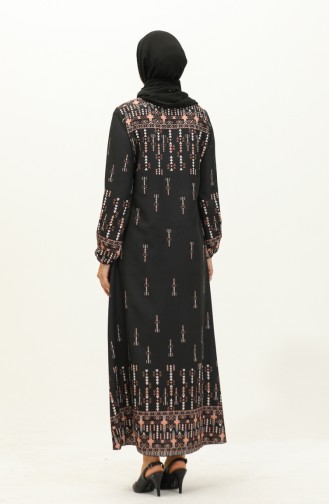 Digital bedrucktes Kleid 1113-01 Schwarz 1113-01