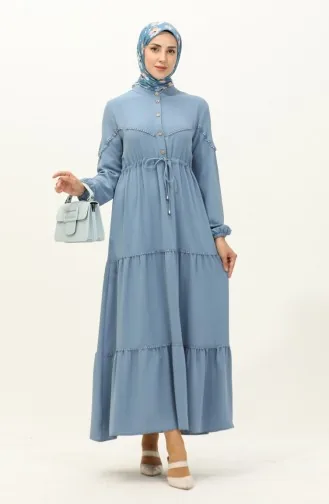 Robe Taille Plissée Tissu Aerobin 2003-06 Bleu 2003-06