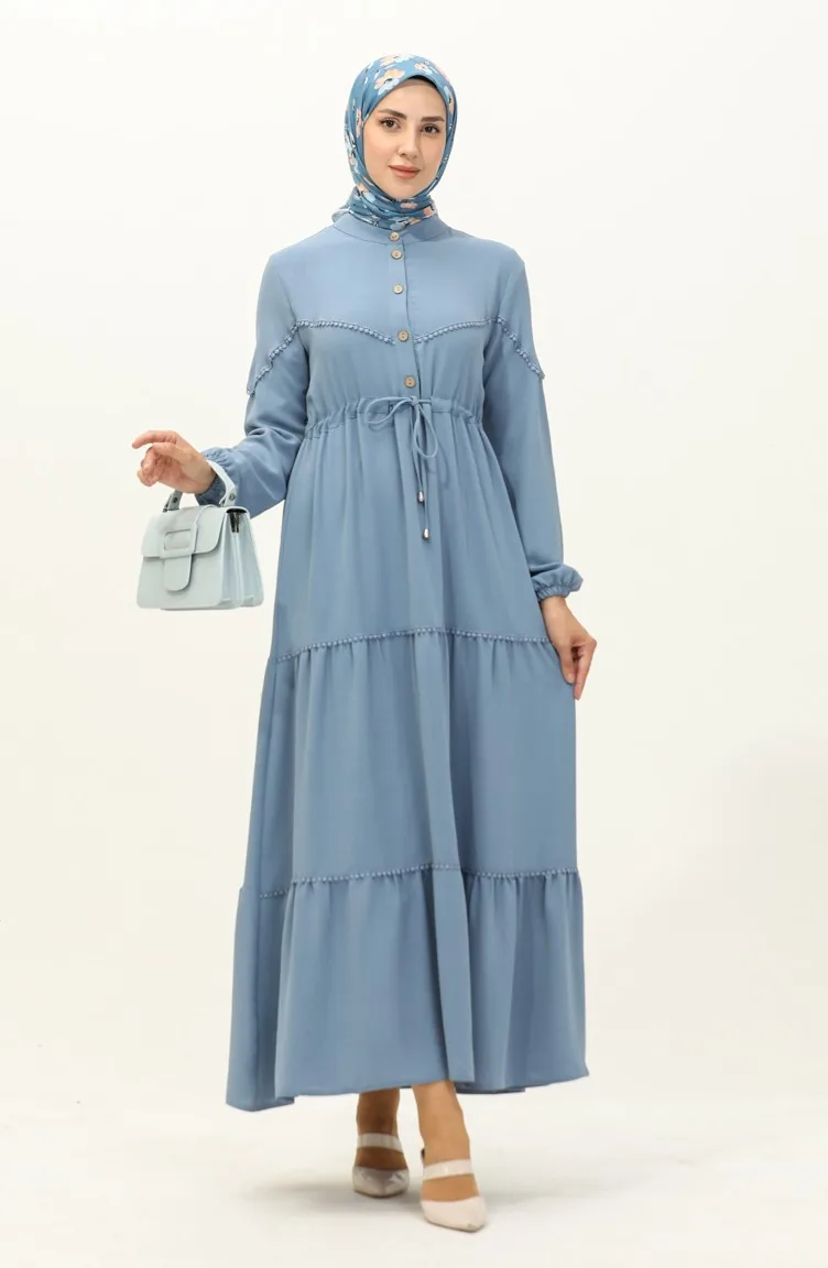 Robe Taille Plissée Tissu Aerobin 2003-06 Bleu 2003-06