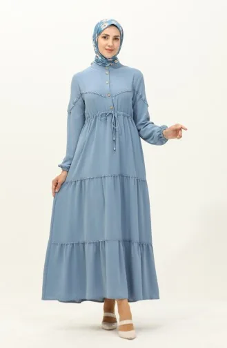 Robe Taille Plissée Tissu Aerobin 2003-06 Bleu 2003-06