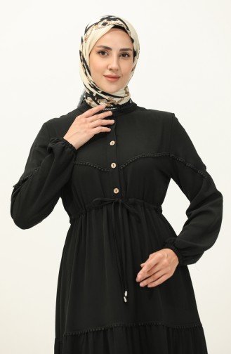 Aerobin Stoff gerafftes Kleid 2003-08 Schwarz 2003-08