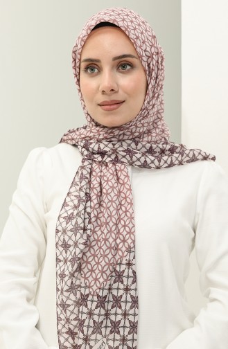 Patterned Scarf Lcv-07 Light Pink Lilac 07