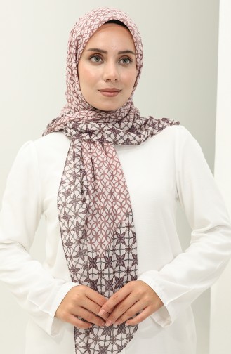 Patterned Scarf Lcv-07 Light Pink Lilac 07