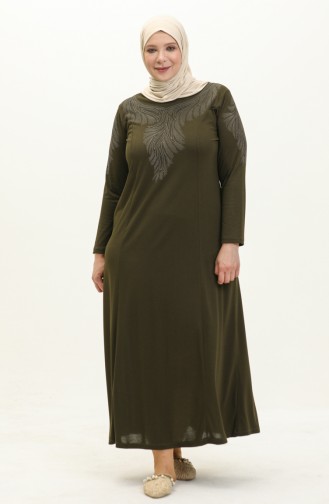 Robe Imprimée Pierre Grande Taille 4946-04 Vert 4946-04