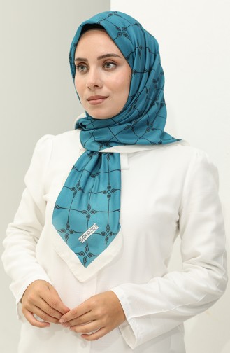 Patterned Soft Scarf 2023-01 Petrol 2023-01