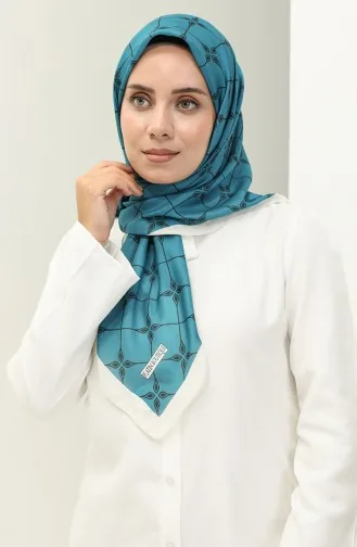 Patterned Soft Scarf 2023-01 Petrol 2023-01
