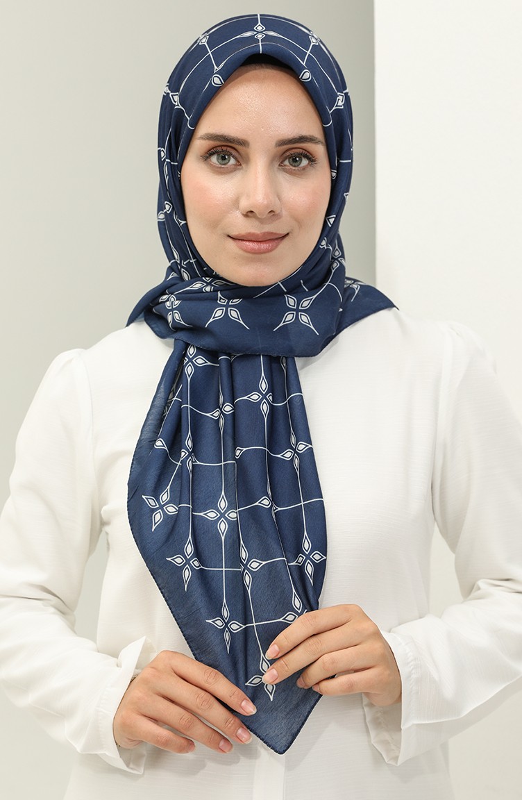 Navy and 2025 beige scarf