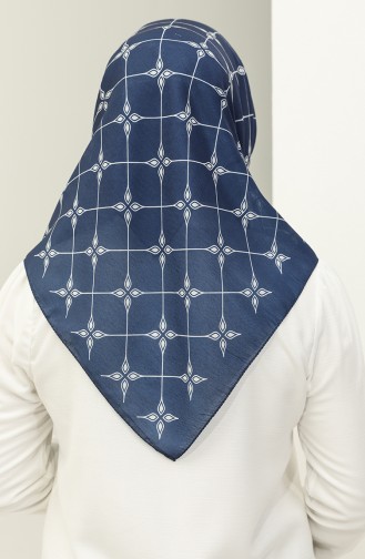 Patterned Soft Scarf 2023-07 Navy Blue 2023-07