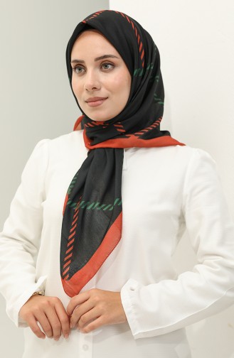 إيشارب سوفت منقوش 2024-04 أسود  2024-04