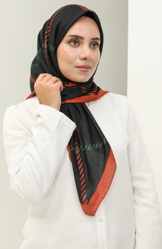 إيشارب سوفت منقوش 2024-04 أسود  2024-04