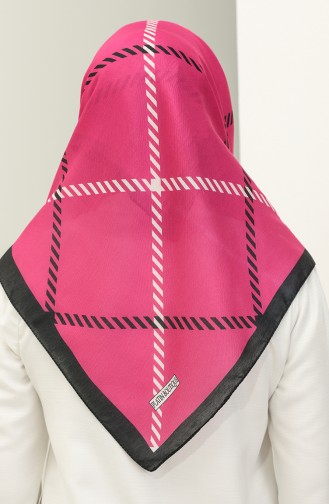 Geometric Patterned Soft Scarf 2024-05 Fuchsia 2024-05