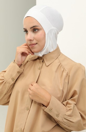 Sefamerve Hijab Gesichtsabdeckung Bonnet 8802-06 Weiss 8802-06
