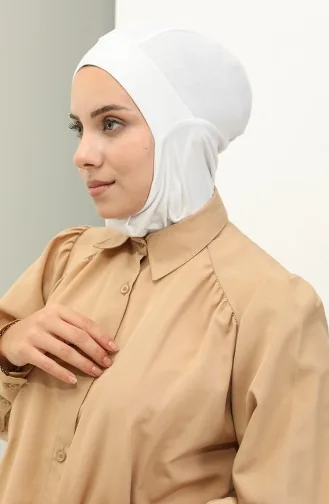 Sefamerve Hijab Gesichtsabdeckung Bonnet 8802-06 Weiss 8802-06