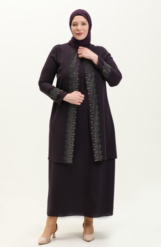 Robe de Soirée Grande Taille 6092-07 Pourpre 6092-07